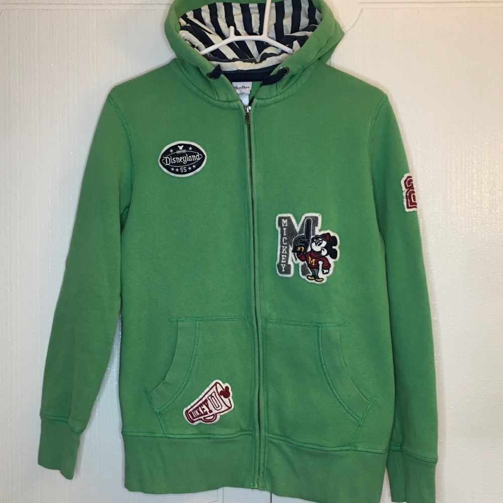 Disneyparks Mickey Mouse green Hoodie Vintage Sz L